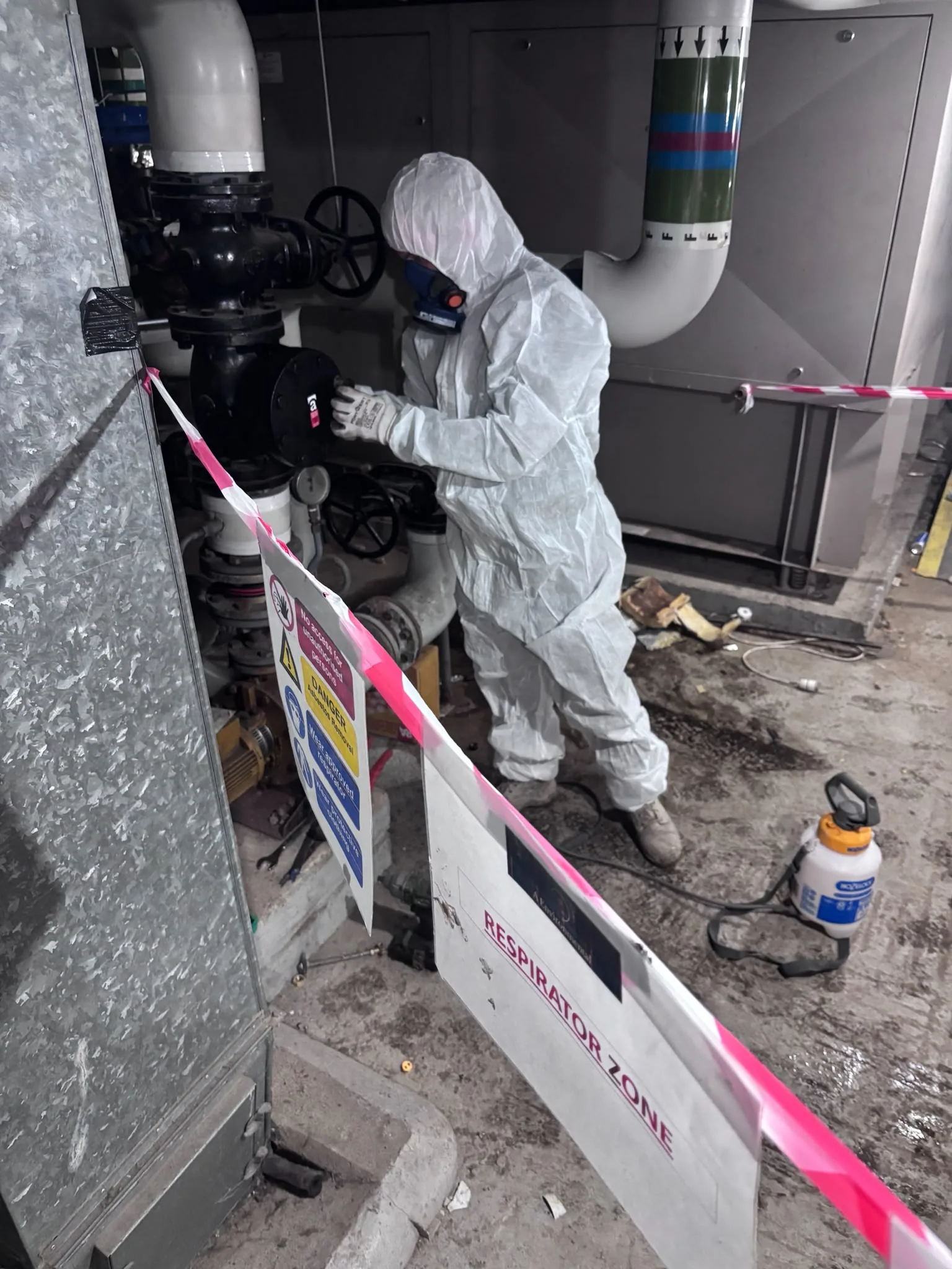 Asbestos artex removal from concrete soffit in Roehampton